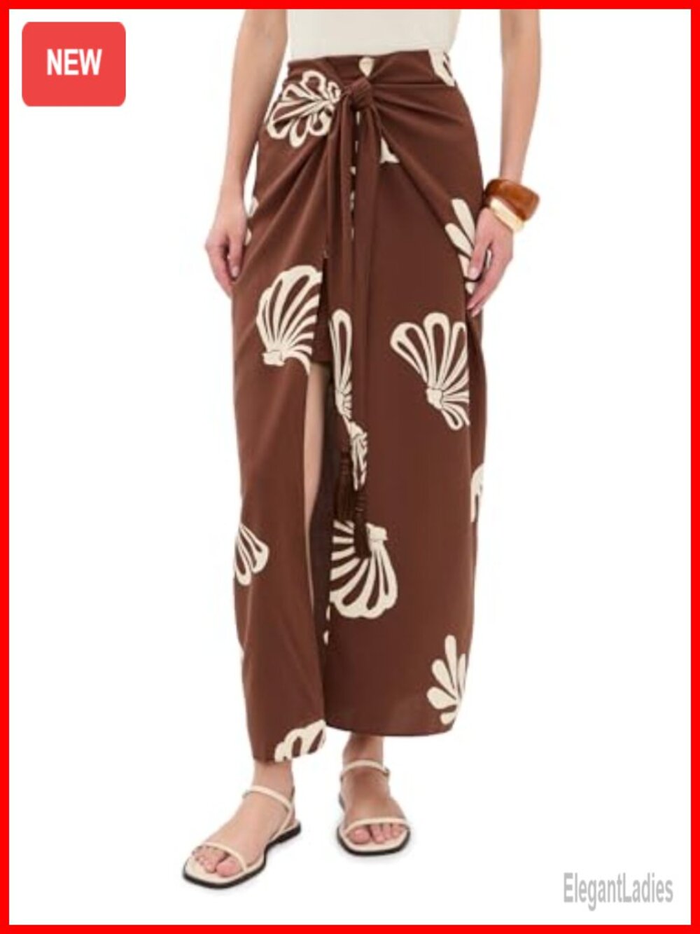 Front Knot Maxi Skirt Lightweight Non-Stretch Crepe Wear to Work